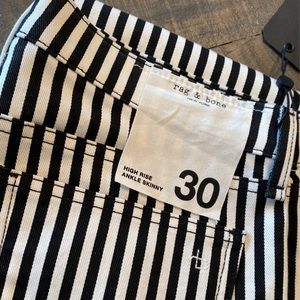 NWT rag and bone black and white striped pants